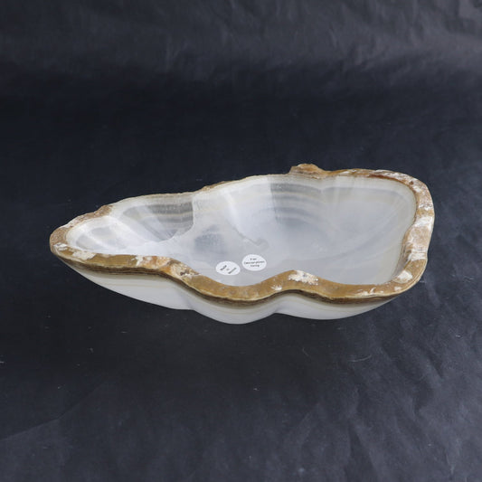 One Small Bowl Mexican Onyx/Calcite White Stone Edge