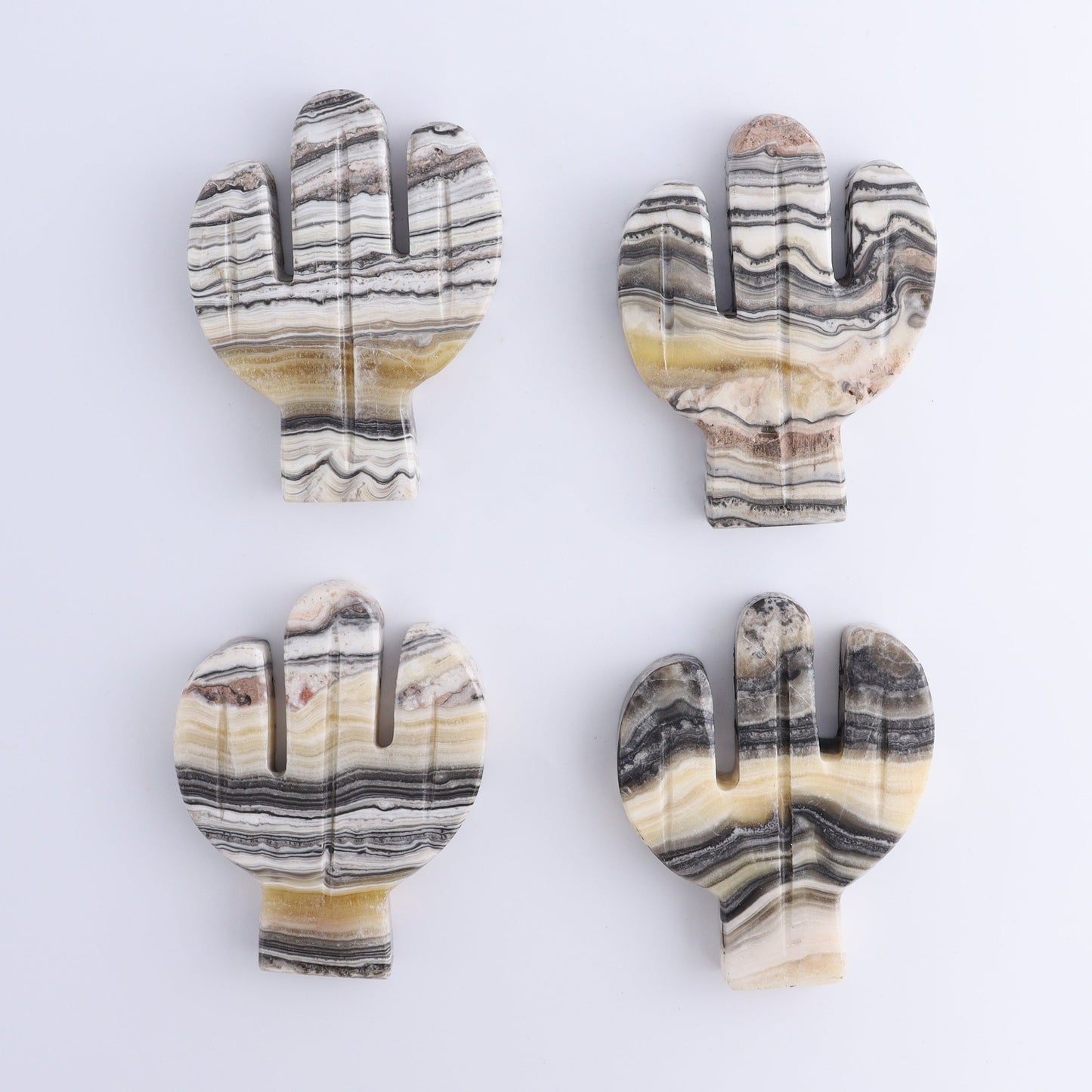 One Cactus Mexican Onyx/Calcite Black & Yellow Zebra 12 cm - Expert Wholesale and Supplier of Wholesale Crystals & Bulk Gemstones, ["Cactus","Calcite","Catalog Onyx","Mexico","onyx"]