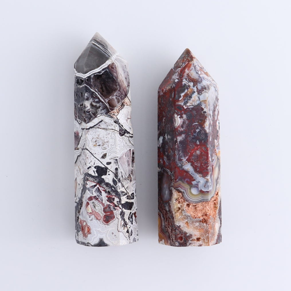 Crazy Lace Agate Towers Set of 8