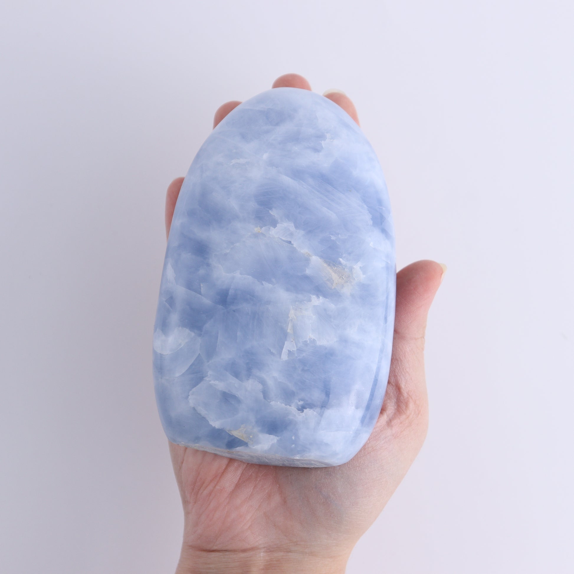 Blue Calcite Freeforms Set of 4 - Expert Wholesale and Supplier of Wholesale Crystals & Bulk Gemstones, ["Blue Calcite","Calcite","close_30","Freeform","Freeforms"]