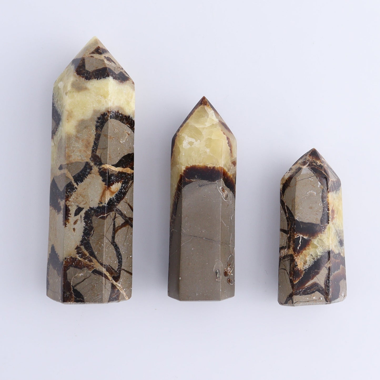 Septarian Towers Set of 9 - Expert Wholesale and Supplier of Wholesale Crystals & Bulk Gemstones, ["Madagascar","Septarian","Towers"]