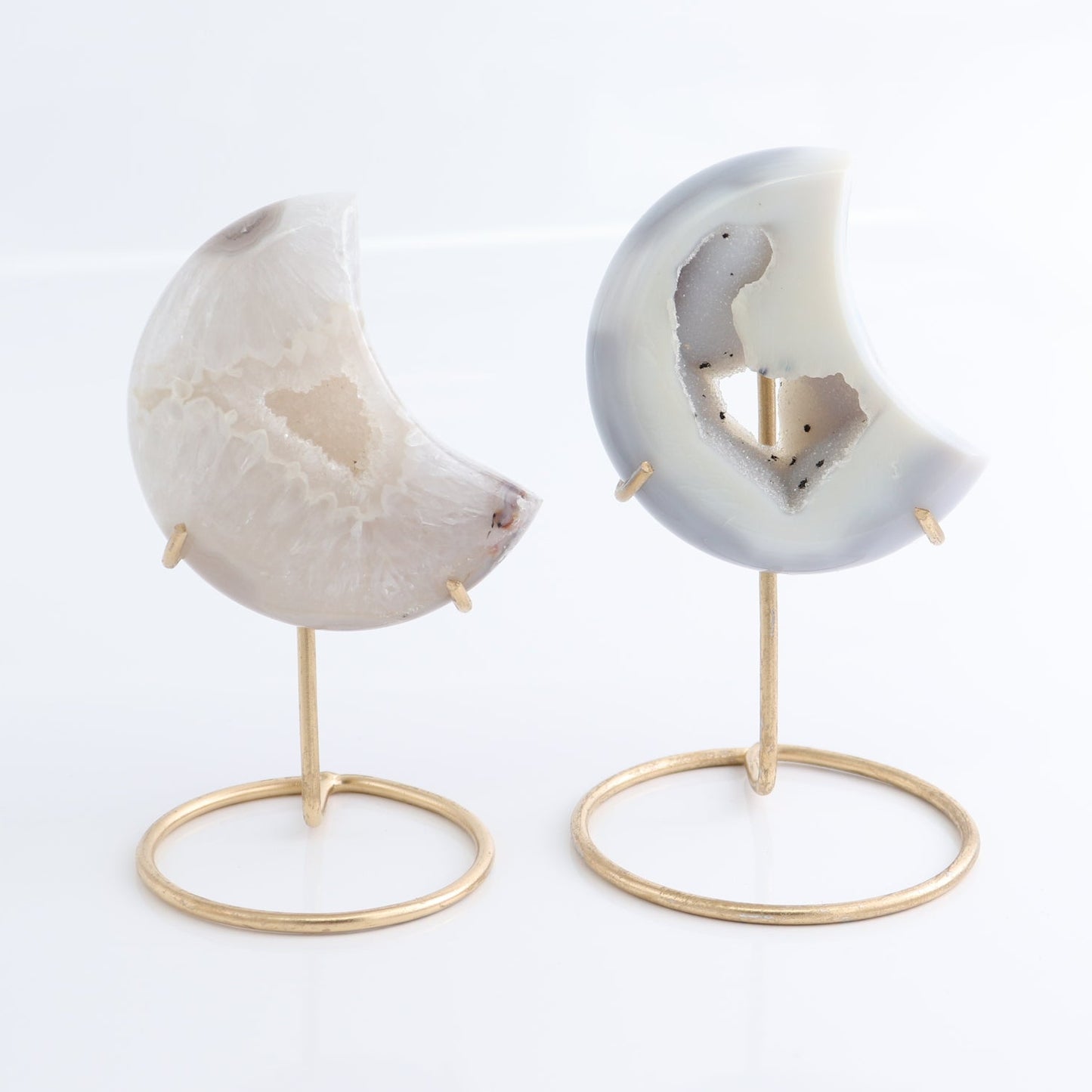 Agate Moons with Stand Set of 5