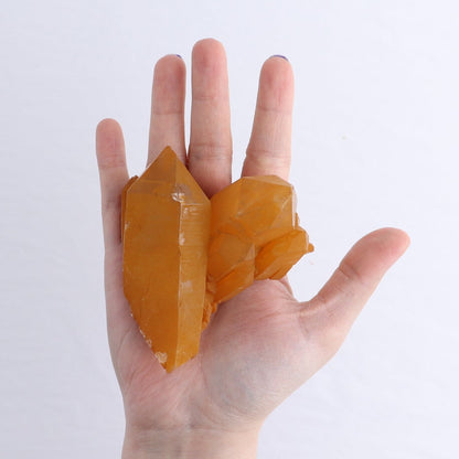 Tangerine Quartz Clusters Set of 4