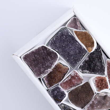 Uruguay Rainbow Amethyst Clusters Flat of 15