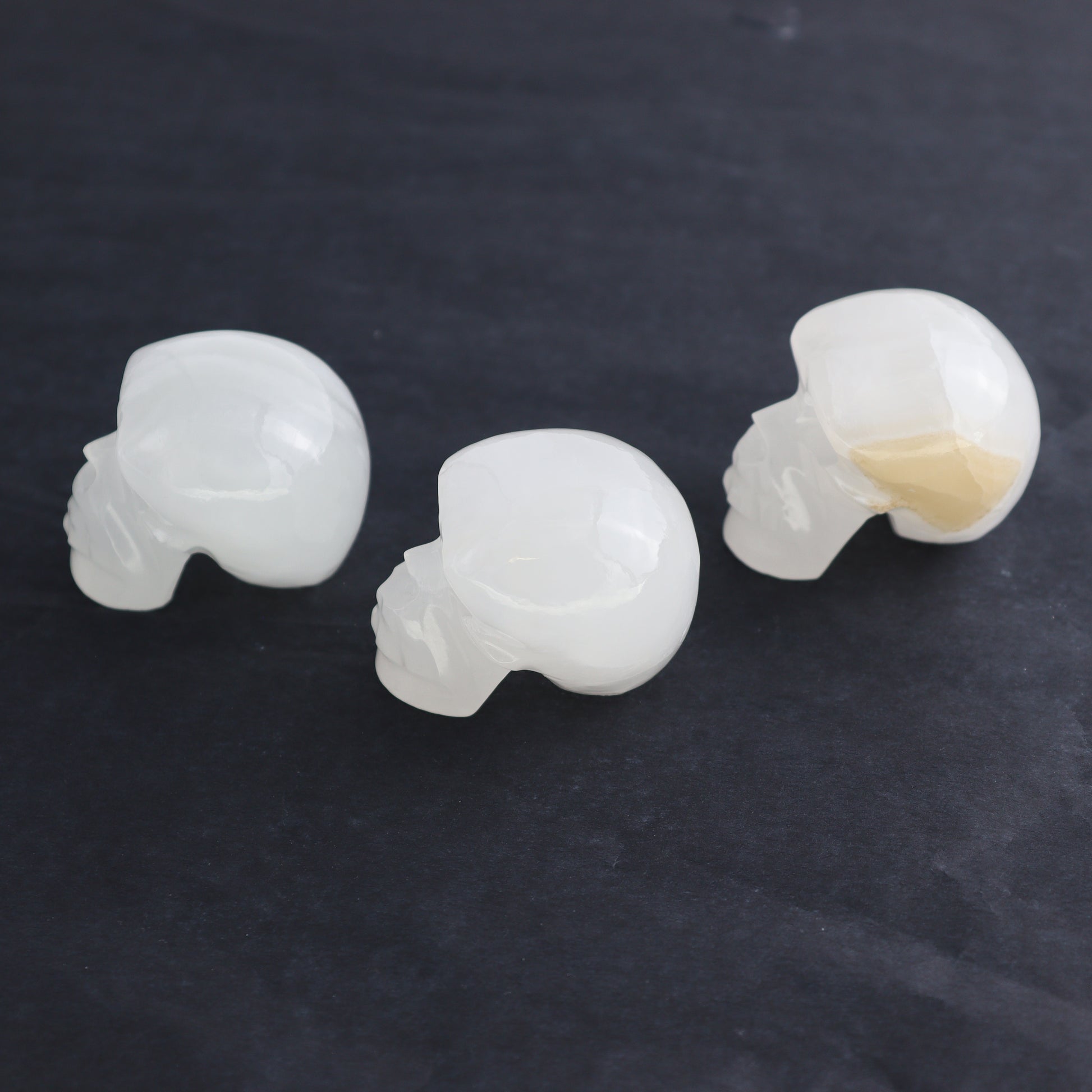 Onyx Skulls Set of 6 - Expert Wholesale and Supplier of Wholesale Crystals & Bulk Gemstones, ["Mexico","onyx","Skulls"]