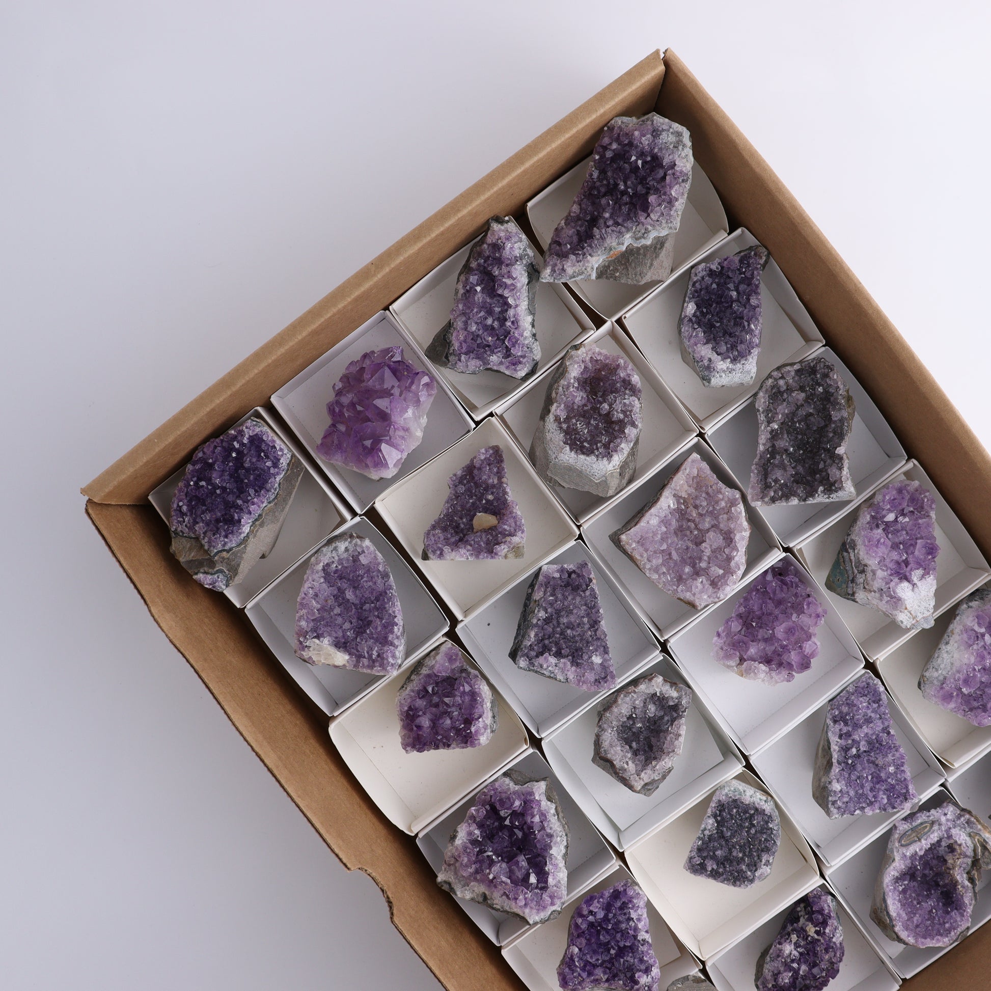 Amethyst Cut Bases Set of 24 - Expert Wholesale and Supplier of Wholesale Crystals & Bulk Gemstones, ["Amethyst","Cut Base","Freeforms"]