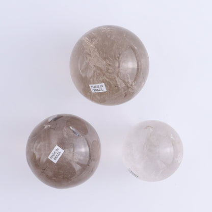 Smoky Quartz Spheres Set of 9 - Expert Wholesale and Supplier of Wholesale Crystals & Bulk Gemstones, ["Quartz","Smoky Quartz","Spheres"]