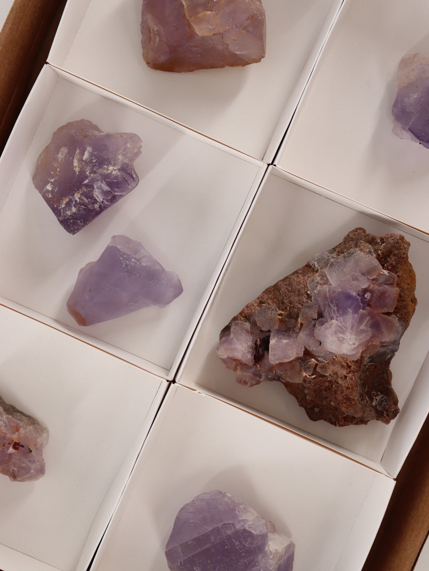 Purple Fluorite Flat Set of 7