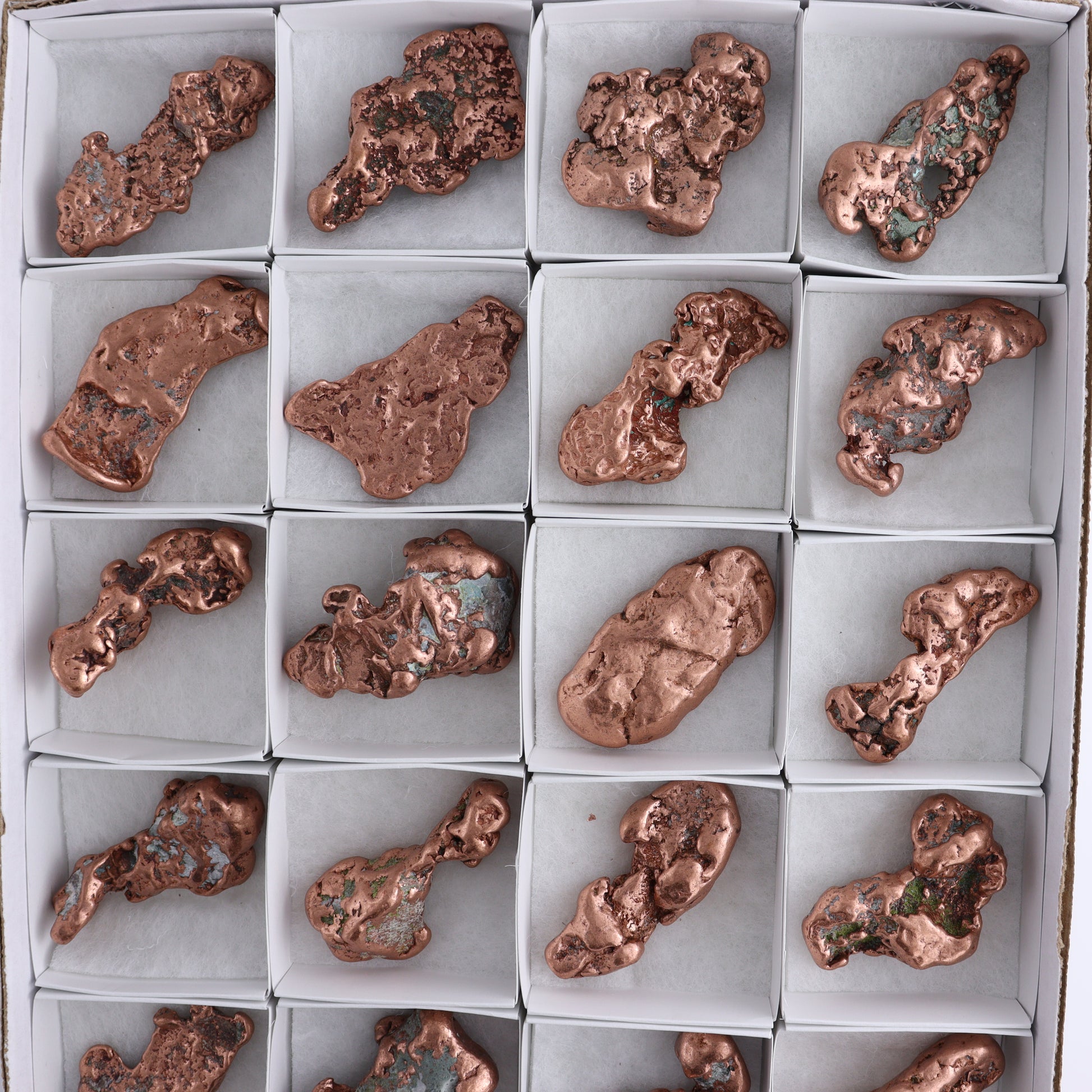 Copper Nuggets Flat of 24 - Expert Wholesale and Supplier of Wholesale Crystals & Bulk Gemstones, ["copper","Copper Nuggets","Freeforms","United States"]