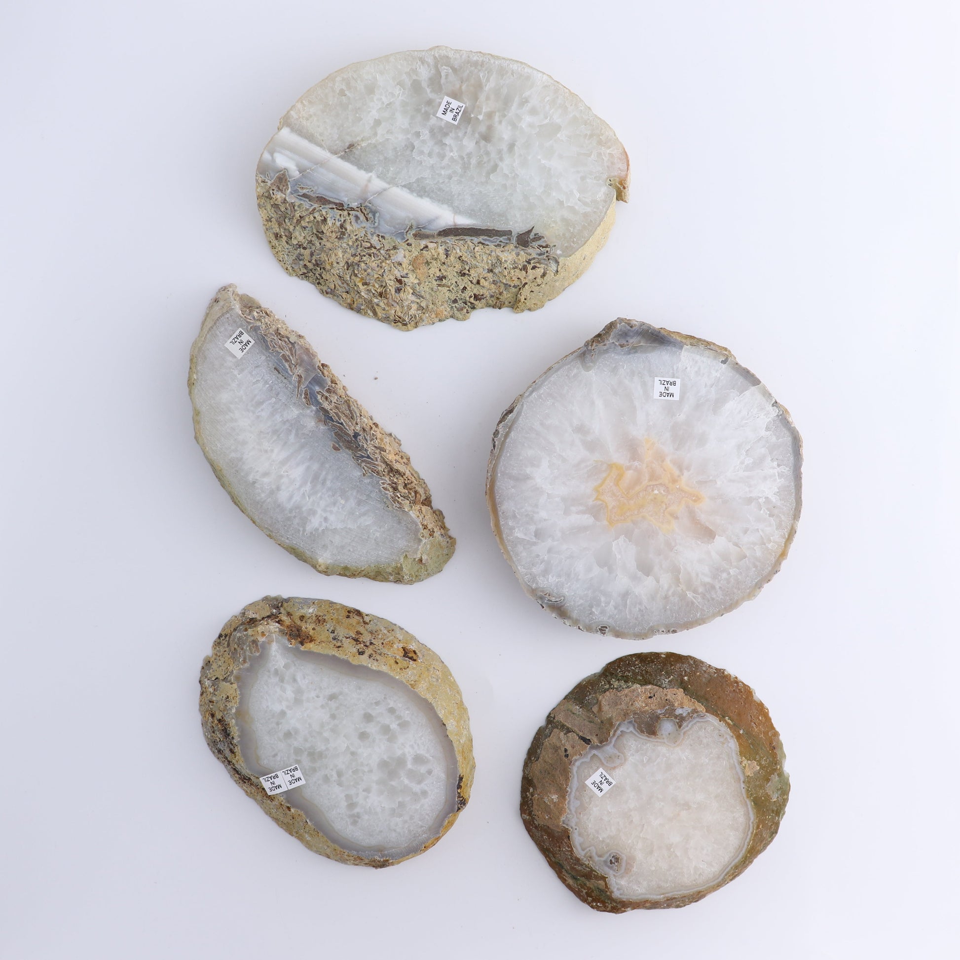 Agate Slices Set of 5 - Expert Wholesale and Supplier of Wholesale Crystals & Bulk Gemstones, ["Agate","Brazil","Slices and Slabs"]
