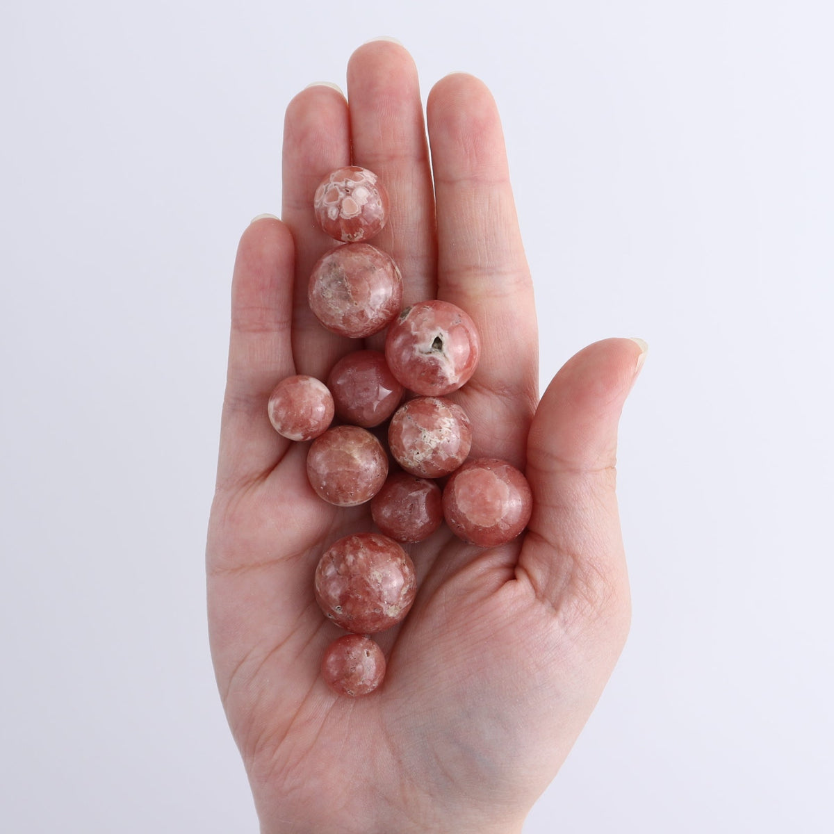 Rhodochrosite Spheres Set of 11