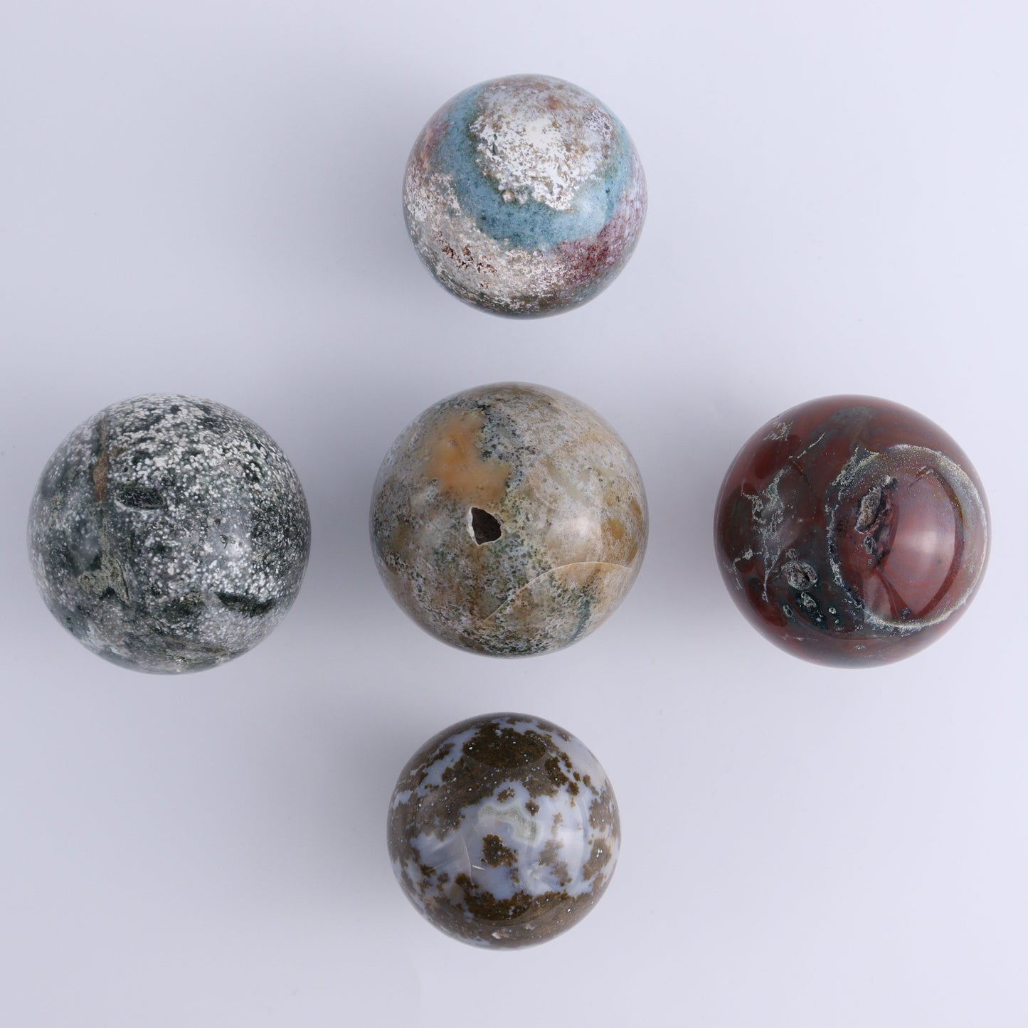 Ocean Jasper Spheres Set of 12 - Expert Wholesale and Supplier of Wholesale Crystals & Bulk Gemstones, ["jasper","Madagascar","Ocean Jasper","Spheres"]