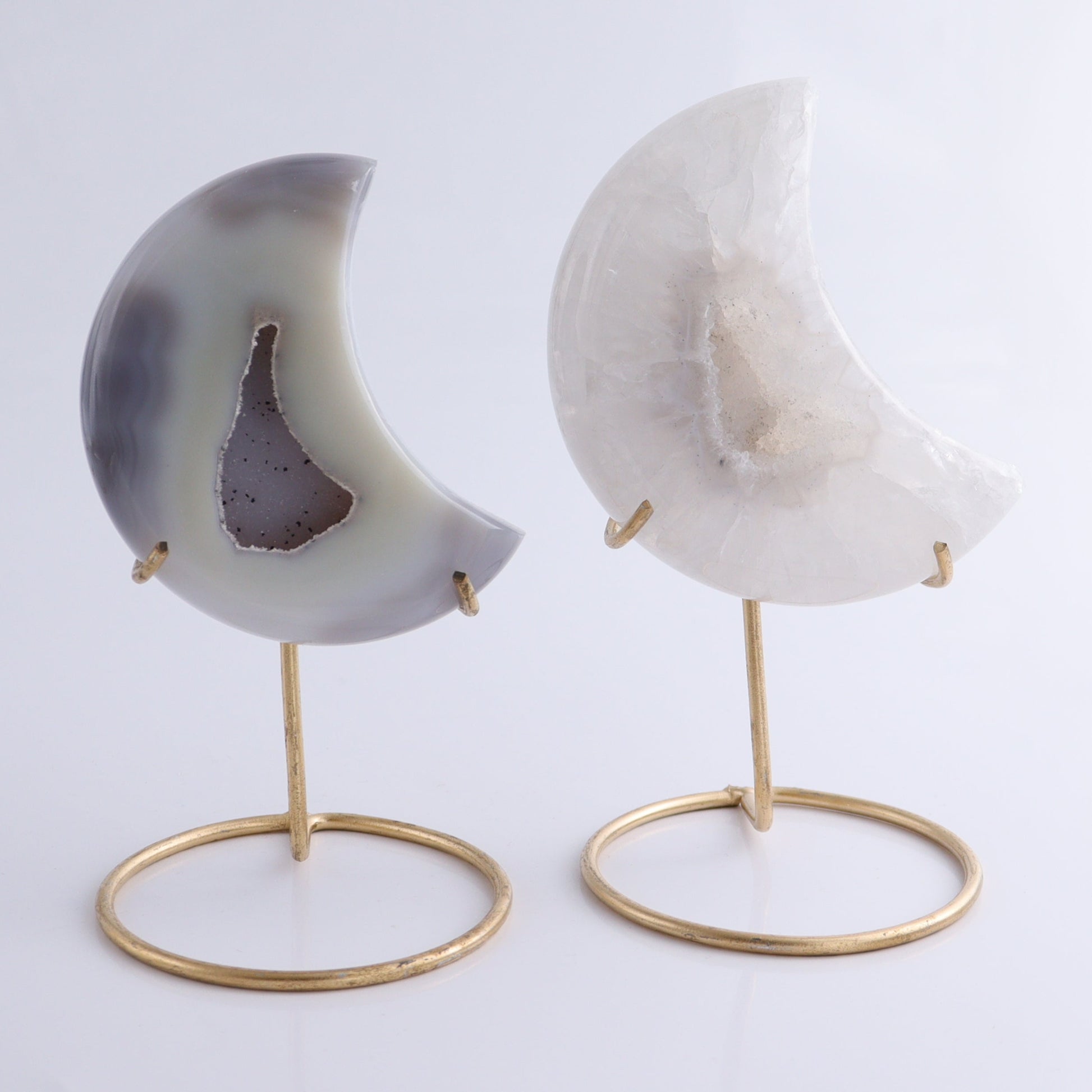 Agate Moons with Stand Set of 6 - Expert Wholesale and Supplier of Wholesale Crystals & Bulk Gemstones, ["Agate","Brazil","moons"]