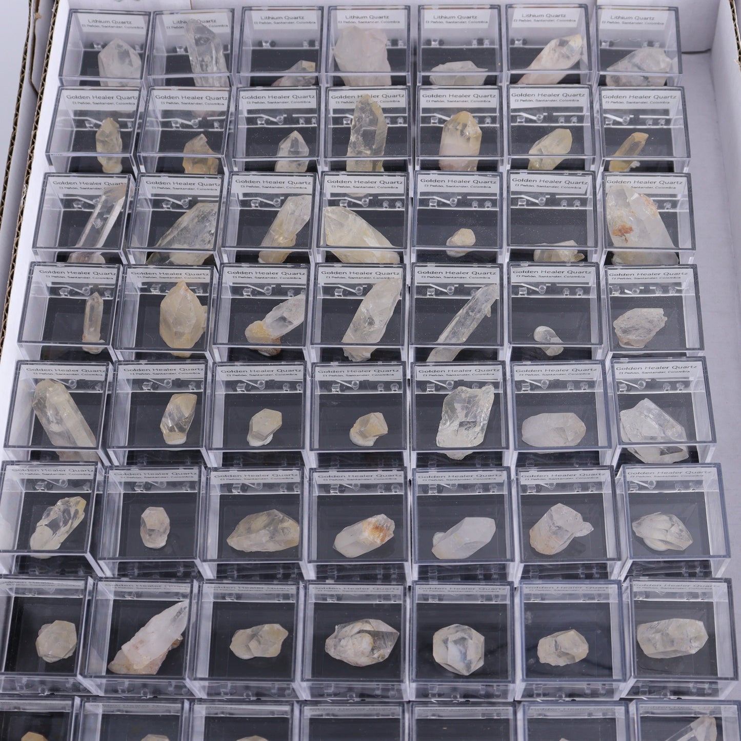Golden Healer Quartz and Lithium Quartz Thumbnails Flat - Expert Wholesale and Supplier of Wholesale Crystals & Bulk Gemstones, ["close_70","Columbia","Golden Healer","Lithium Quartz","Quartz"]