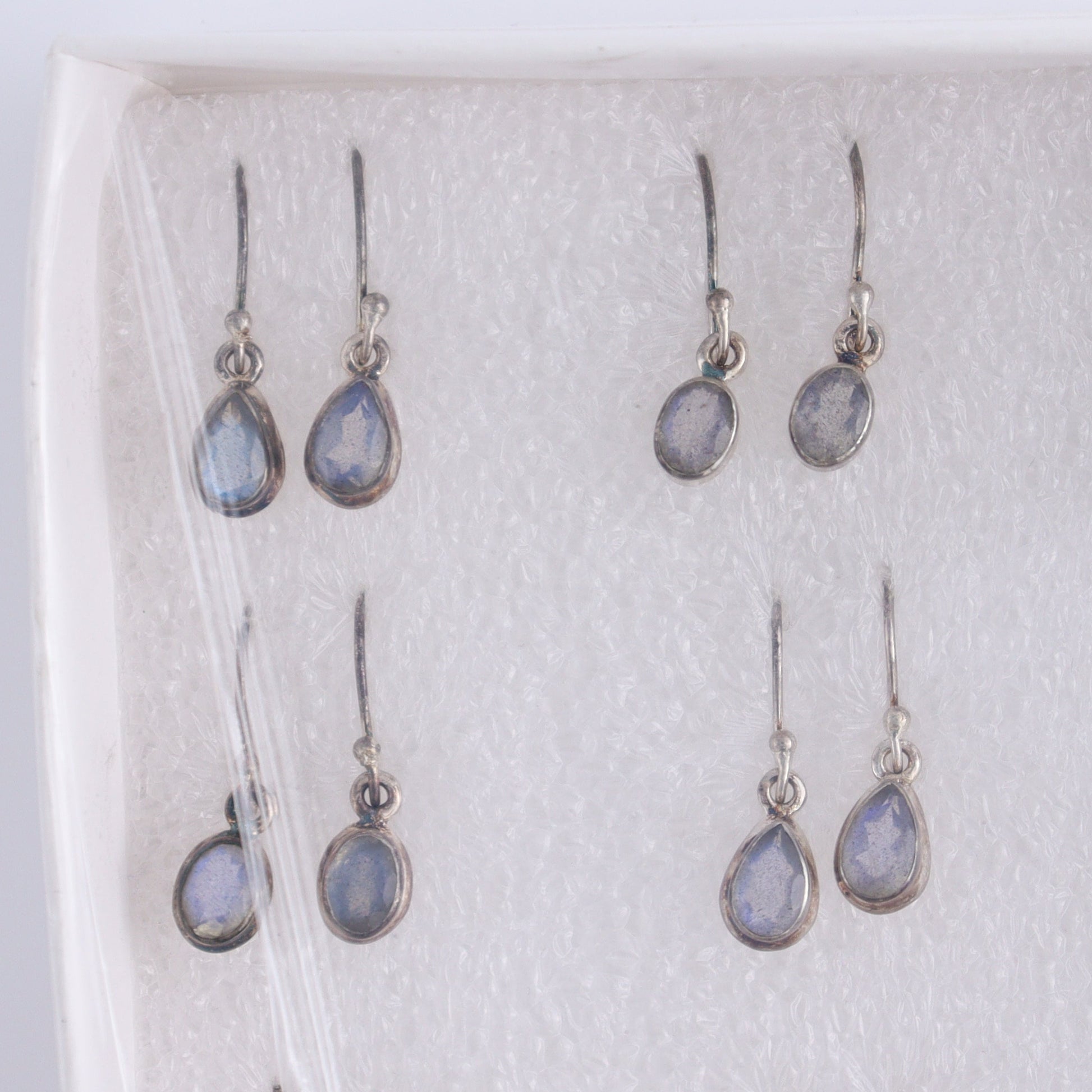 Labradorite Earrings Pairs of 9 - Expert Wholesale and Supplier of Wholesale Crystals & Bulk Gemstones, ["close_50","earrings","India","Labradorite","sterling silver"]
