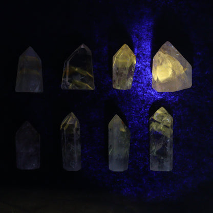 Powellite Amethyst UV Reactive Towers Set of 20 - Expert Wholesale and Supplier of Wholesale Crystals & Bulk Gemstones, ["Amethyst","Powellite"]