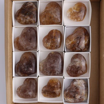 Golden Healer Hearts Set of 12 - Expert Wholesale and Supplier of Wholesale Crystals & Bulk Gemstones, ["Brazil","Golden Healer","Hearts"]