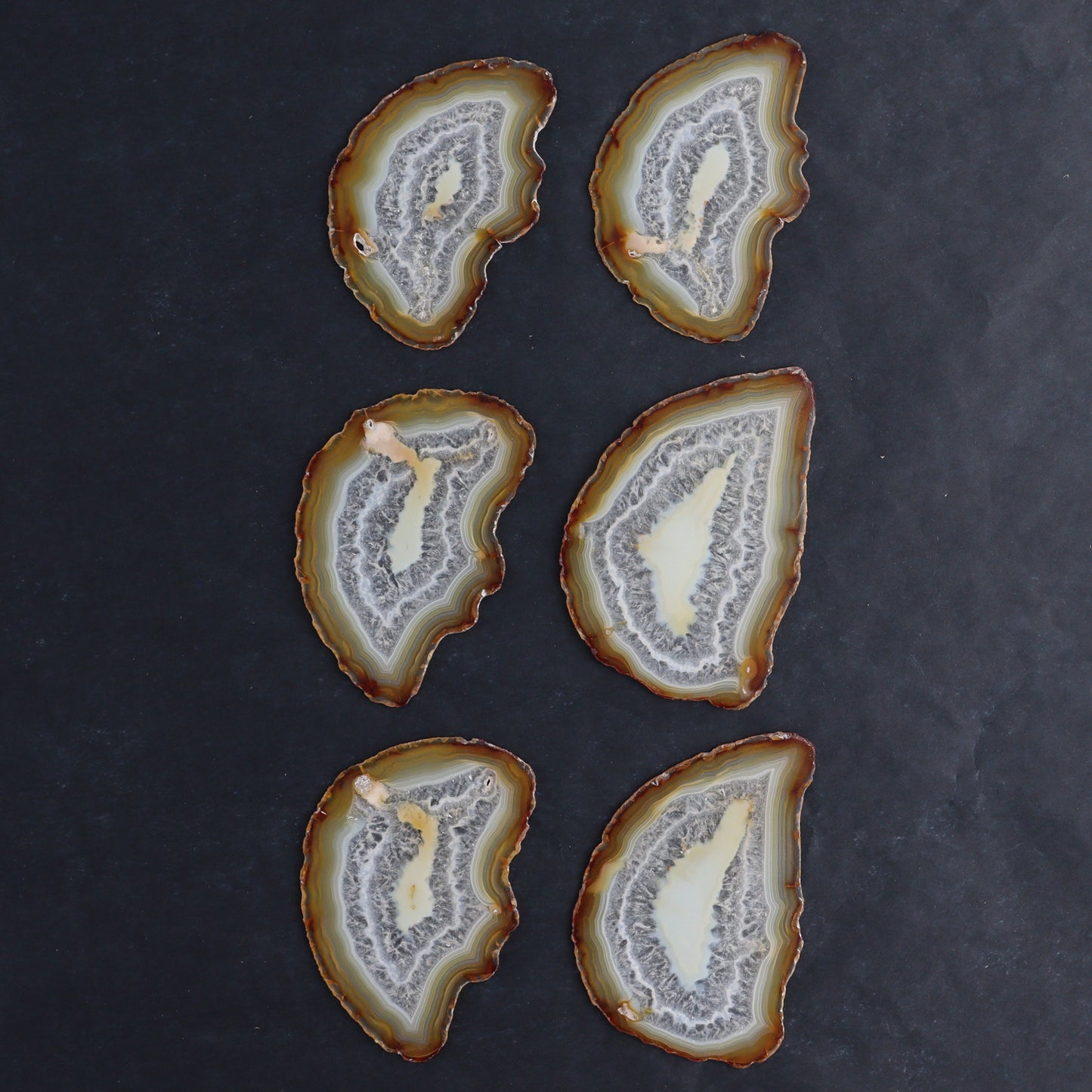 Iris Agate Slices Set of 6 - Expert Wholesale and Supplier of Wholesale Crystals & Bulk Gemstones, ["Agate","Iris Agate","Slices and Slabs"]