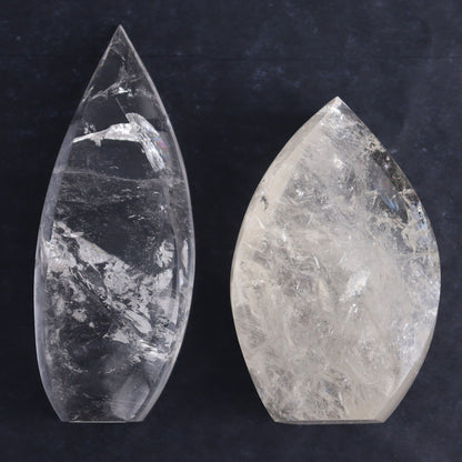 Imperfect Clear and Smoky Quartz Flames Set of 4 - Expert Wholesale and Supplier of Wholesale Crystals & Bulk Gemstones, ["Brazil","Clear Quartz","flames","Quartz"]