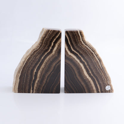 One Pair of Mexican Onyx/Calcite Chocolate Rough Bookends - Expert Wholesale and Supplier of Wholesale Crystals & Bulk Gemstones, ["Bookends","Calcite","Catalog Onyx","Mexico","onyx"]