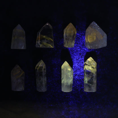 Powellite Amethyst UV Reactive Towers Set of 20 - Expert Wholesale and Supplier of Wholesale Crystals & Bulk Gemstones, ["Amethyst","Powellite"]