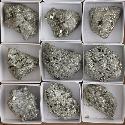 Pyrite Clusters Set of 12
