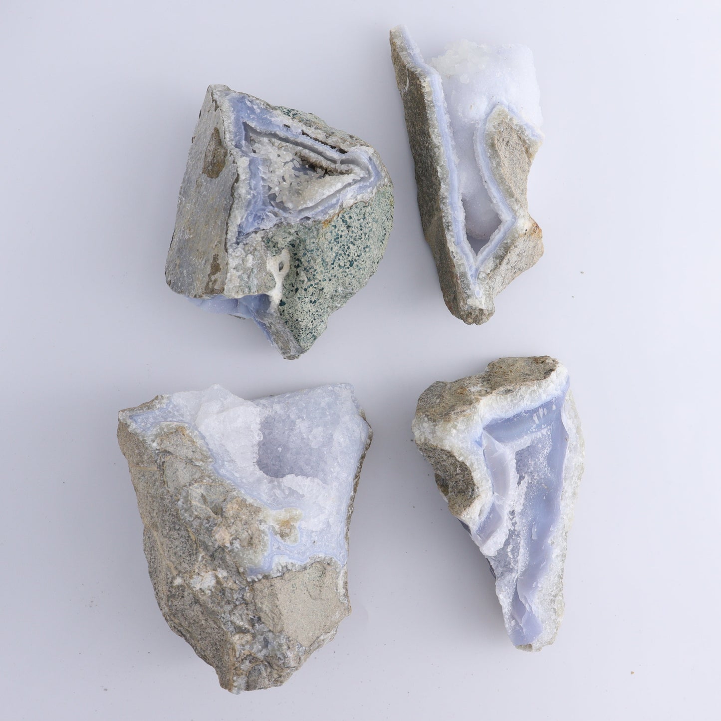 Blue Lace Agate Freeforms Set of 4 - Expert Wholesale and Supplier of Wholesale Crystals & Bulk Gemstones, ["Agate","Blue Lace Agate"]