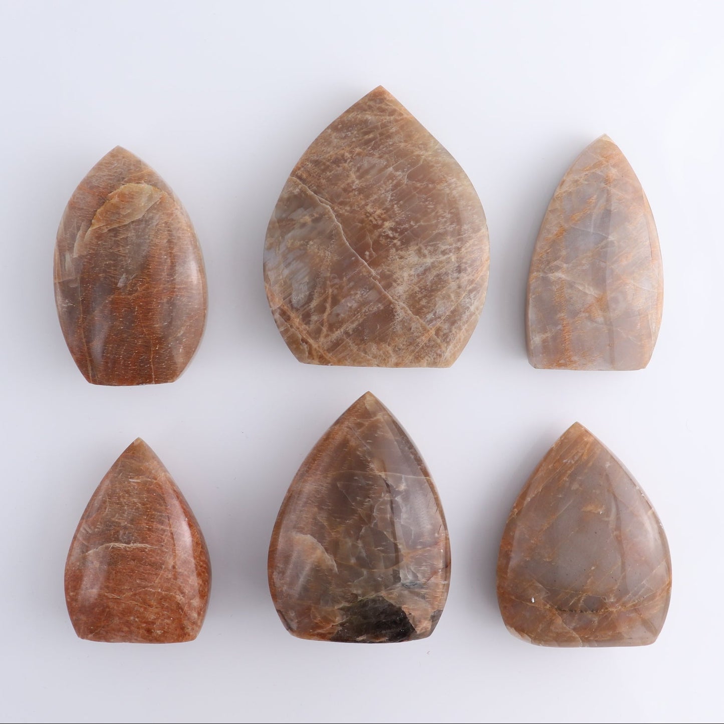 Peach Moonstone Freeform Set of 6 | Mi Esperanza Minerals | Supplier of Crystals and Onyx