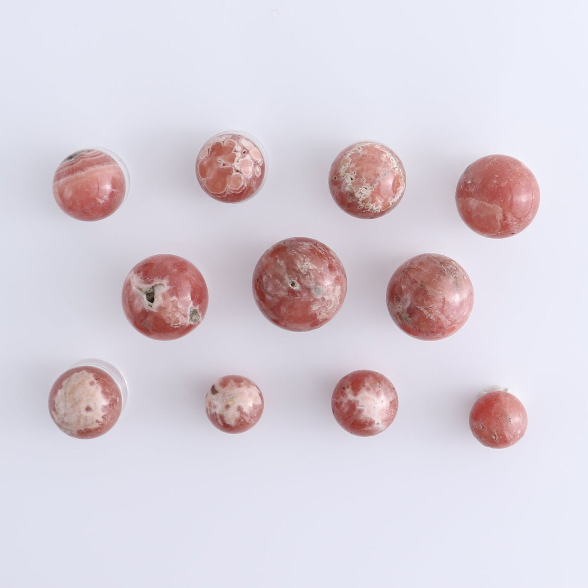 Rhodochrosite Spheres Set of 11 - wholesale crystals