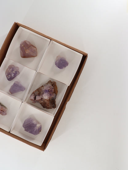 Purple Fluorite Flat Set of 7