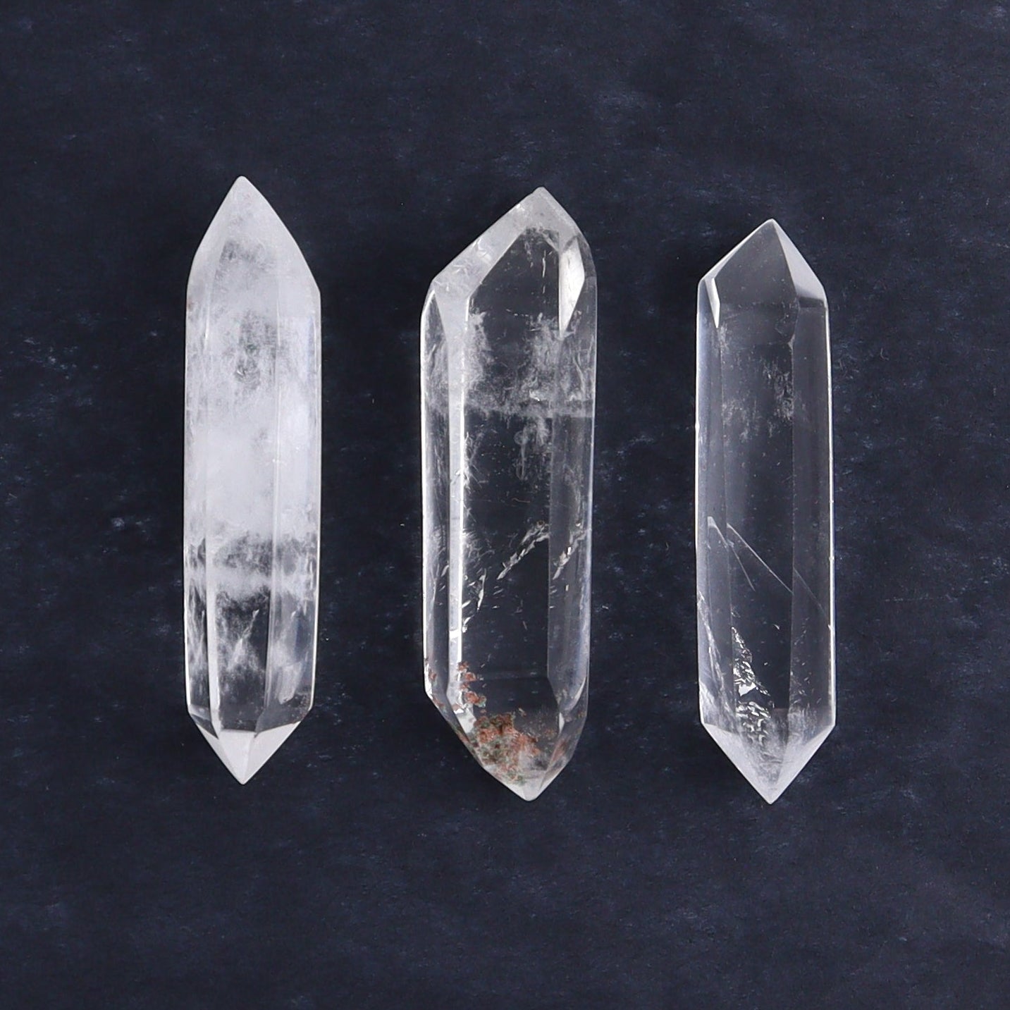 Quartz Faceted Double Points Set of 13 - Expert Wholesale and Supplier of Wholesale Crystals & Bulk Gemstones, ["Brazil","Clear Quartz","Mixed Carvings","Quartz"]