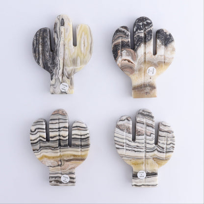 One Cactus Mexican Onyx/Calcite Black & Yellow Zebra 12 cm - Expert Wholesale and Supplier of Wholesale Crystals & Bulk Gemstones, ["Cactus","Calcite","Catalog Onyx","Mexico","onyx"]