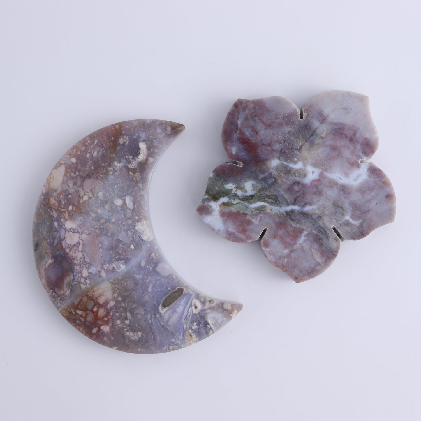 Maligano Jasper Mixed Carvings Set of 7 - Expert Wholesale and Supplier of Wholesale Crystals & Bulk Gemstones, ["Flower","Freeform","Freeforms","Hearts","Indonesia","Maligno Jasper","moons"]