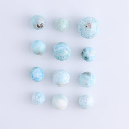 Larmiar Spheres Set of 12 - Expert Wholesale and Supplier of Wholesale Crystals & Bulk Gemstones, ["Larimar","Spheres"]