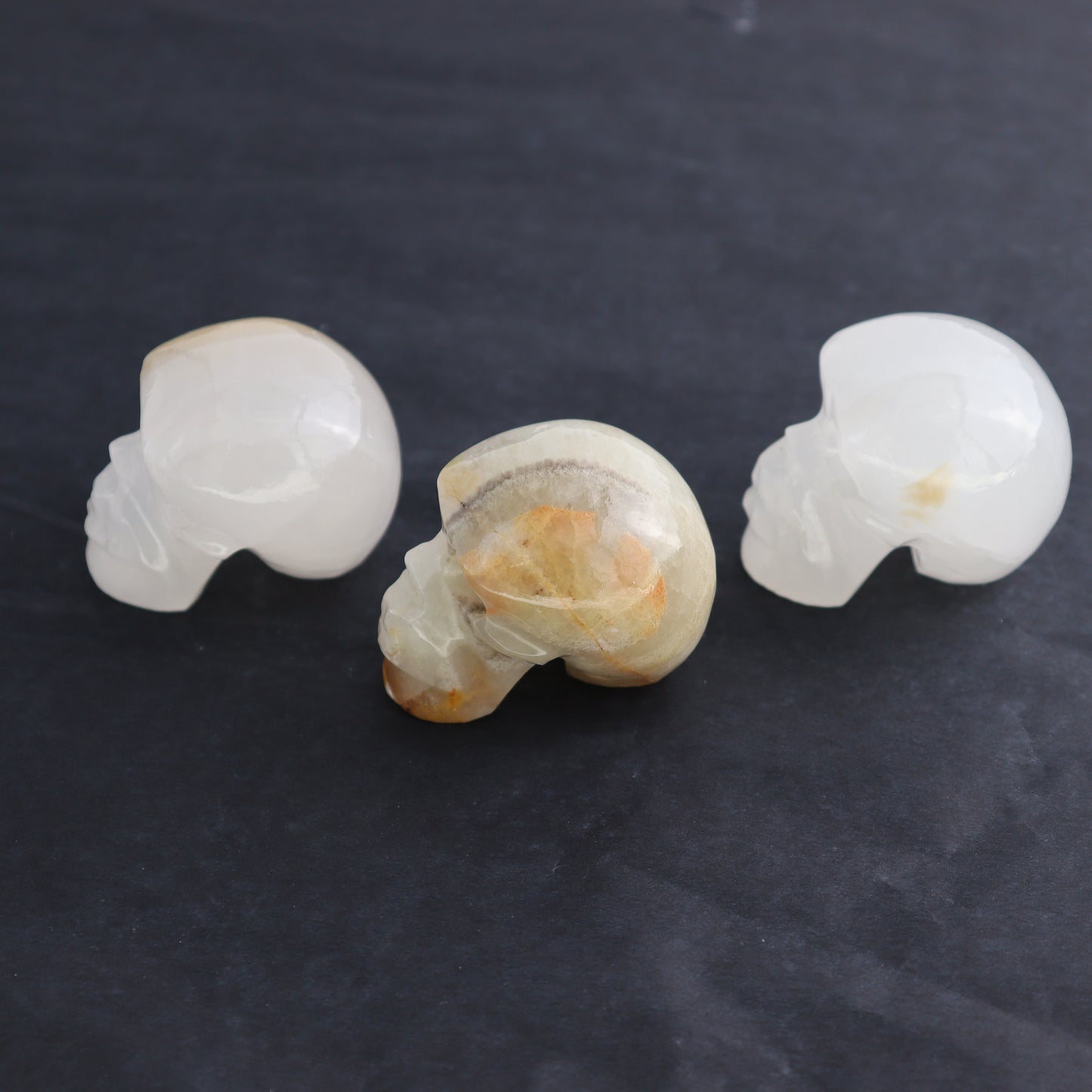 Onyx Skulls Set of 6 - Expert Wholesale and Supplier of Wholesale Crystals & Bulk Gemstones, ["Mexico","onyx","Skulls"]