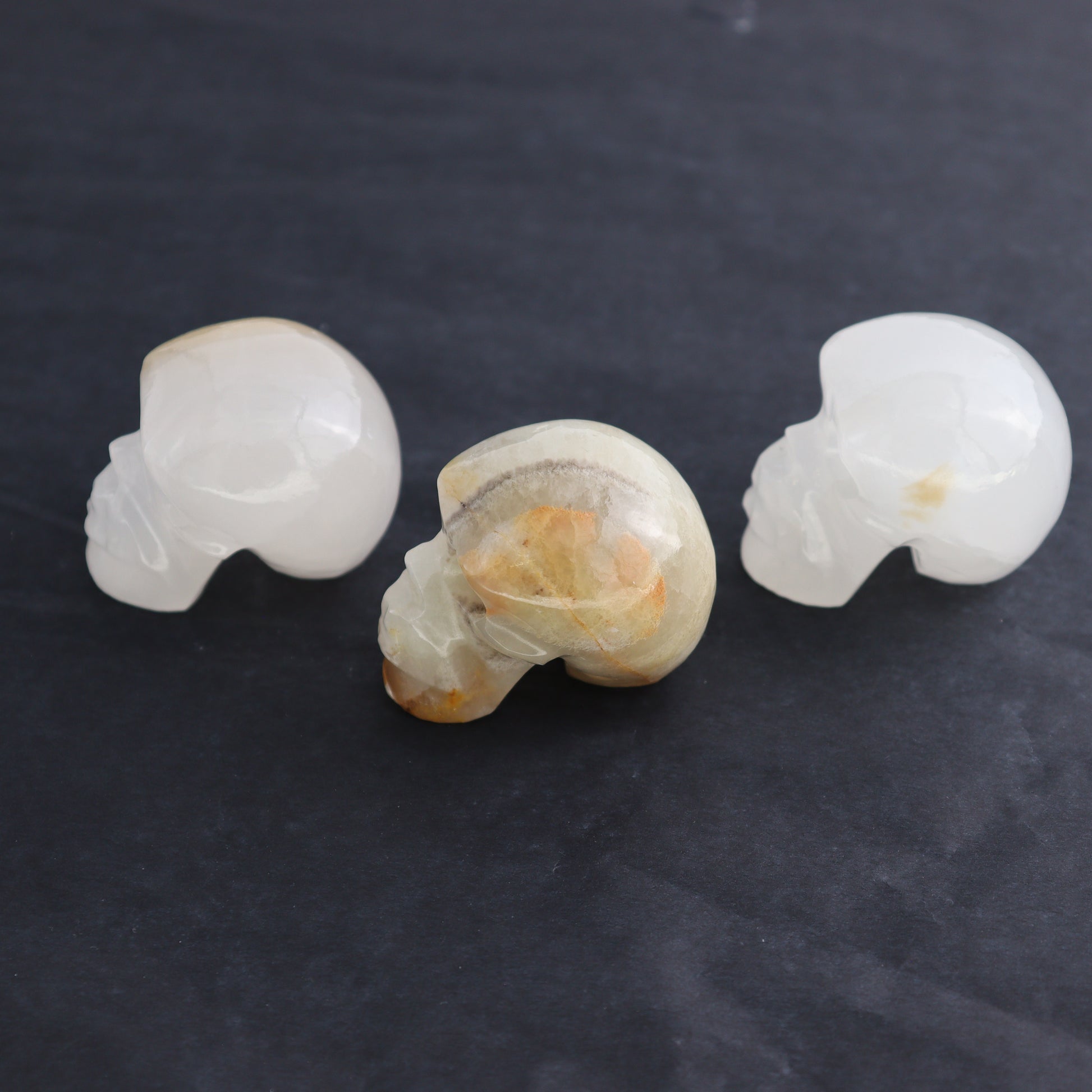 Onyx Skulls Set of 6 - Expert Wholesale and Supplier of Wholesale Crystals & Bulk Gemstones, ["Mexico","onyx","Skulls"]
