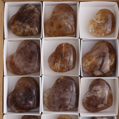 Golden Healer Hearts Set of 12 - Expert Wholesale and Supplier of Wholesale Crystals & Bulk Gemstones, ["Brazil","Golden Healer","Hearts"]