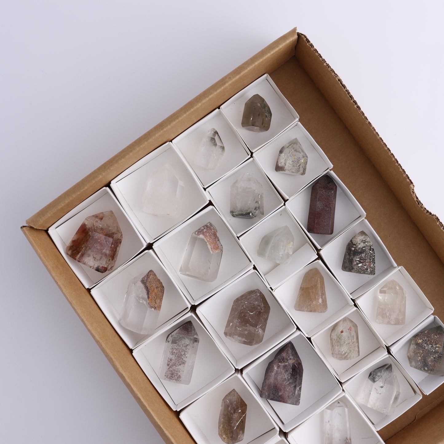 Garden Quartz Towers Set of 22 - Expert Wholesale and Supplier of Wholesale Crystals & Bulk Gemstones, ["Garden Quartz","Quartz","Towers"]