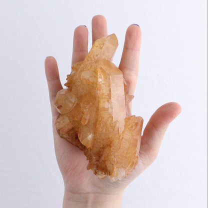 Tangerine Quartz Clusters Set of 4