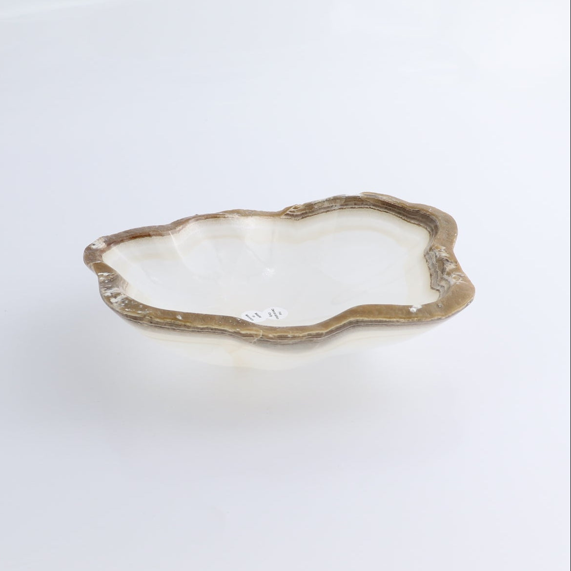 One Small Bowl Mexican Onyx/Calcite White Stone Edge