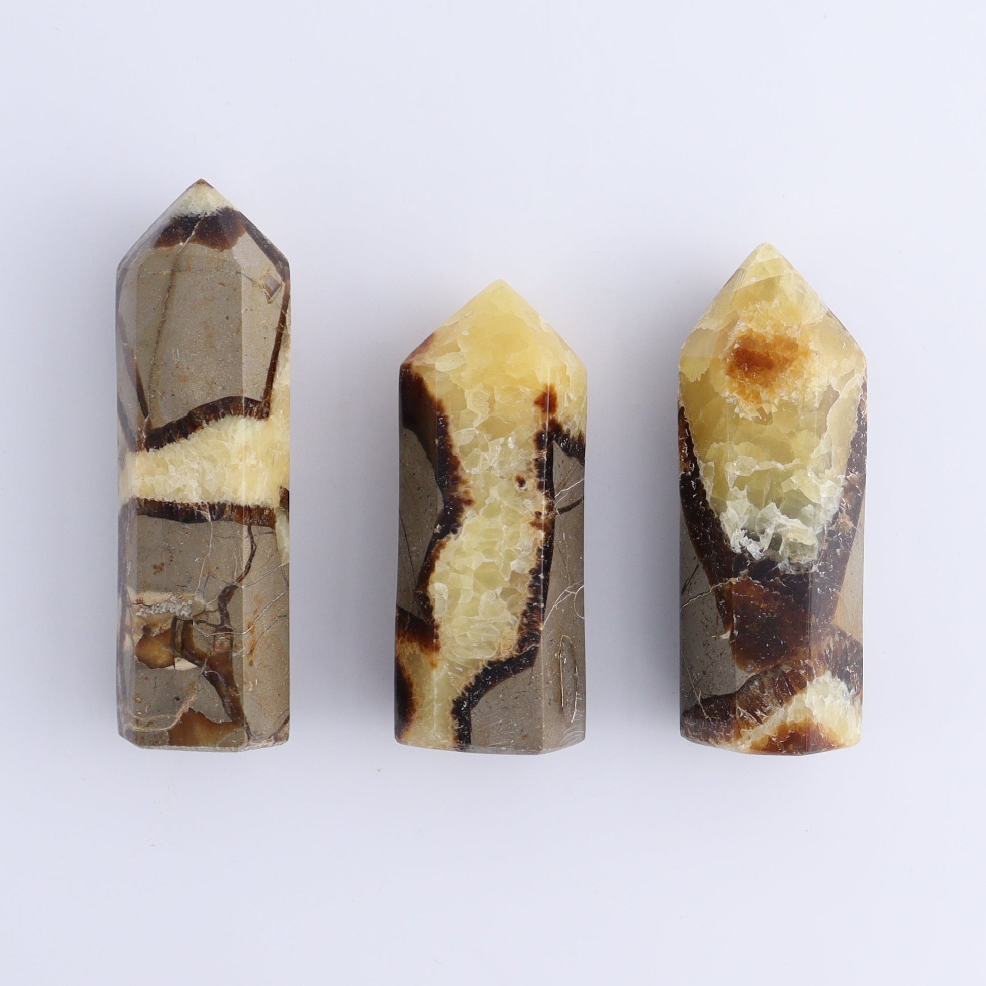 Septarian Towers Set of 9 - Expert Wholesale and Supplier of Wholesale Crystals & Bulk Gemstones, ["Madagascar","Septarian","Towers"]