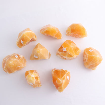 Orange Calcite Polished Tips Set of 9