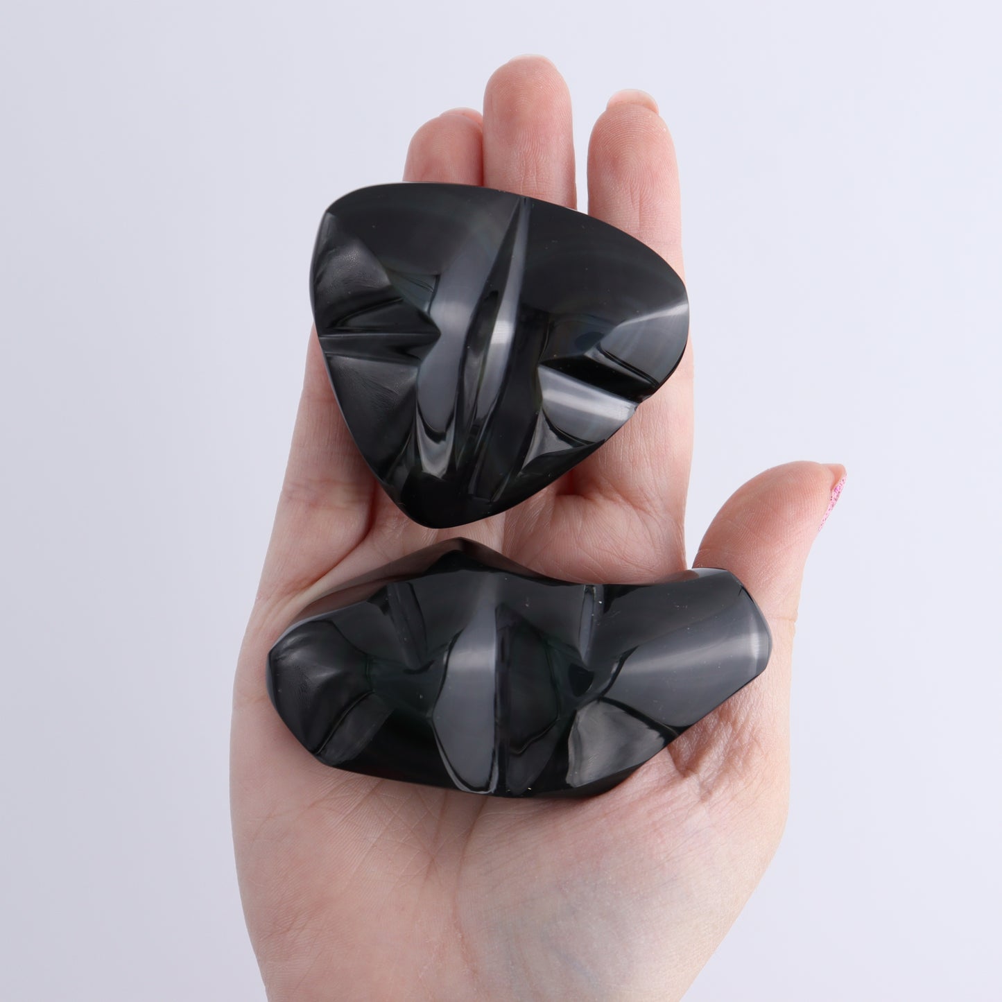 Rainbow Obsidian Butterflies & Hearts Set of 8 - Expert Wholesale and Supplier of Wholesale Crystals & Bulk Gemstones, ["Butterflies","Butterfly","Hearts","Mexico","Rainbow Obsidian"]