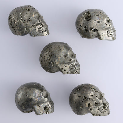 Pyrite Skulls Set of 5 - Expert Wholesale and Supplier of Wholesale Crystals & Bulk Gemstones, ["Hearts","Peru","Pyrite"]