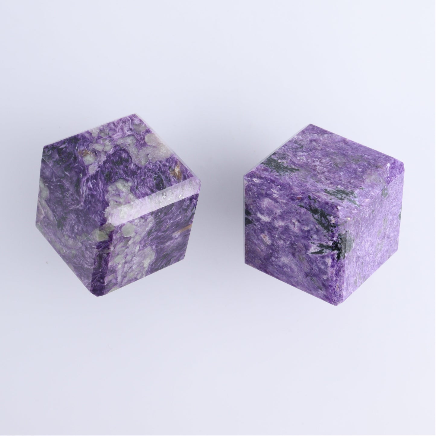 Charoite Cubes Set of 4 - Expert Wholesale and Supplier of Wholesale Crystals & Bulk Gemstones, ["Charoite","Cubes","Russia"]