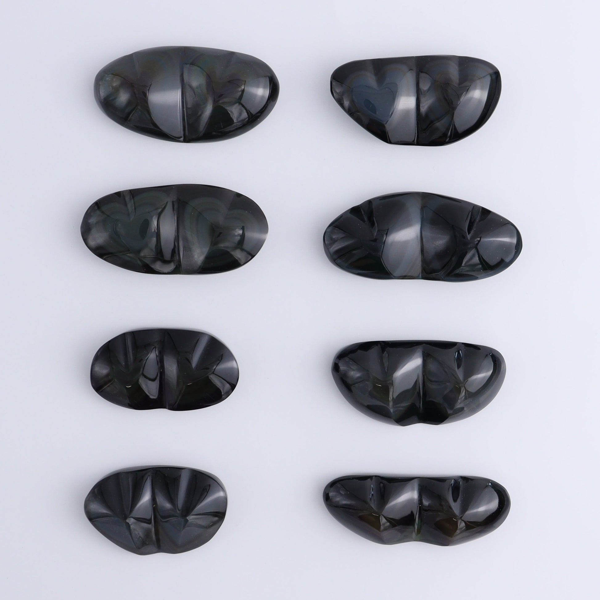 Rainbow Obsidian Heart Pairs Set of 8 - Expert Wholesale and Supplier of Wholesale Crystals & Bulk Gemstones, ["Hearts","Mexico","Rainbow Obsidian"]
