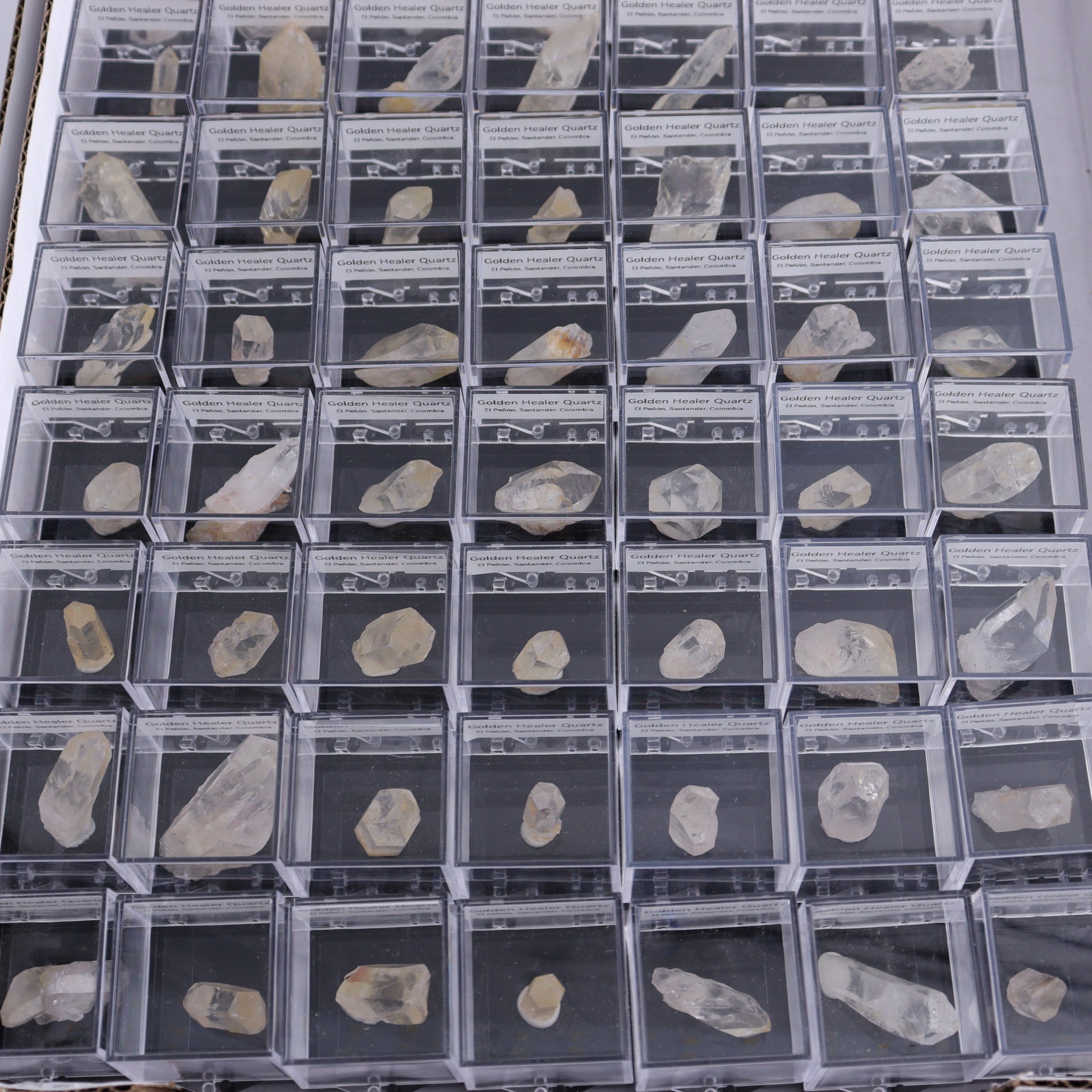 Golden Healer Quartz and Lithium Quartz Thumbnails Flat - Expert Wholesale and Supplier of Wholesale Crystals & Bulk Gemstones, ["close_70","Columbia","Golden Healer","Lithium Quartz","Quartz"]