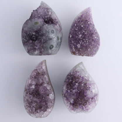 Uruguay Amethyst Flames Set of 4 - Expert Wholesale and Supplier of Wholesale Crystals & Bulk Gemstones, ["Amethyst","flames","Uruguay"]