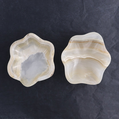 One Mexican Onyx/Calcite White Honey Irregular Bowl - Expert Wholesale and Supplier of Wholesale Crystals & Bulk Gemstones, ["bowl","Bowls","Calcite","Catalog Onyx","Decorative Dish","Mexico","onyx"]