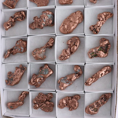 Copper Nuggets Flat of 24 - Expert Wholesale and Supplier of Wholesale Crystals & Bulk Gemstones, ["copper","Copper Nuggets","Freeforms","United States"]
